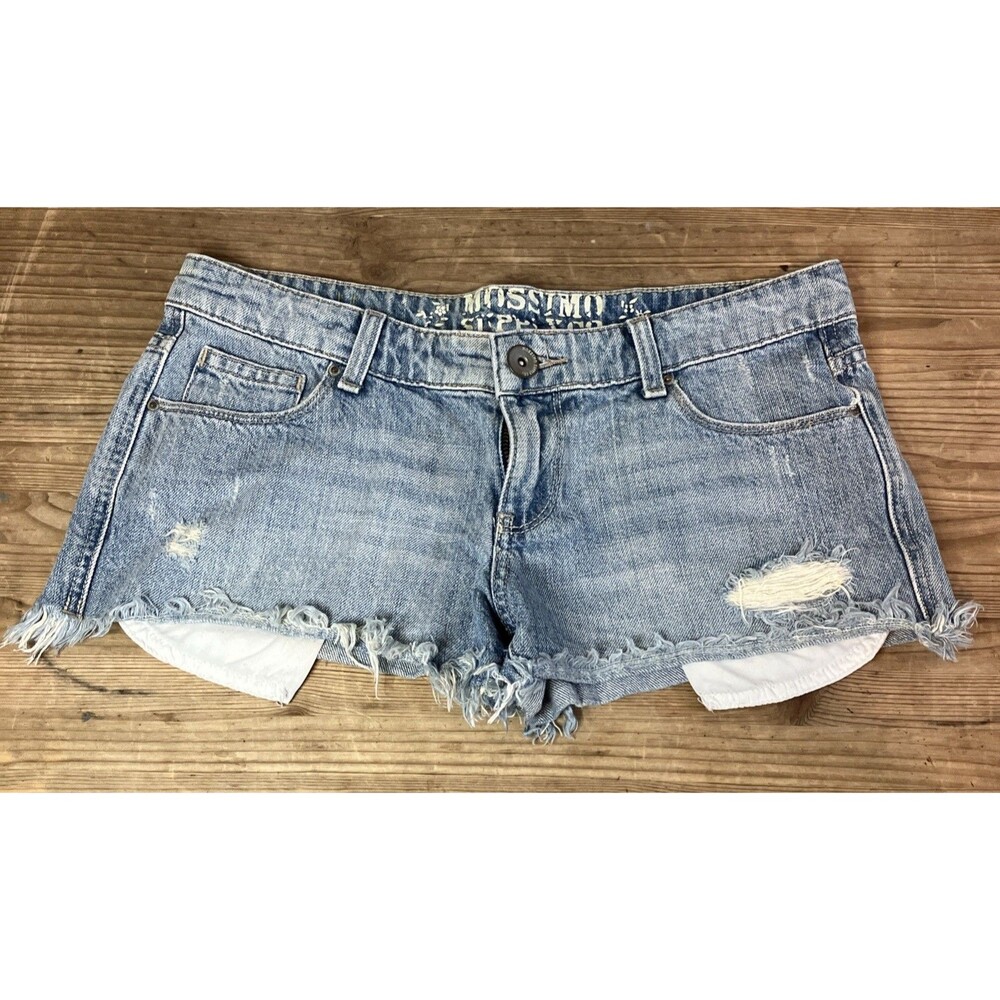 Mossimo Supply Co Jean Shorts Cut - Offs Distressed Frayed Women’s Size 7 Y2K
